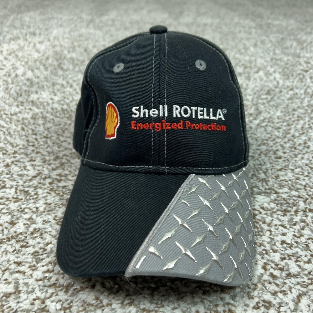 Shell Rotella Hat Cap Strap Back Mens One Size Black Diamond Plate‎ Oil Logo